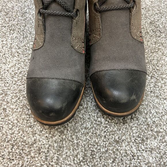 Sorel Womens Tall Cate the Great Wedge Boots Size 10 Heeled Leather Charcoal - Picture 4 of 16